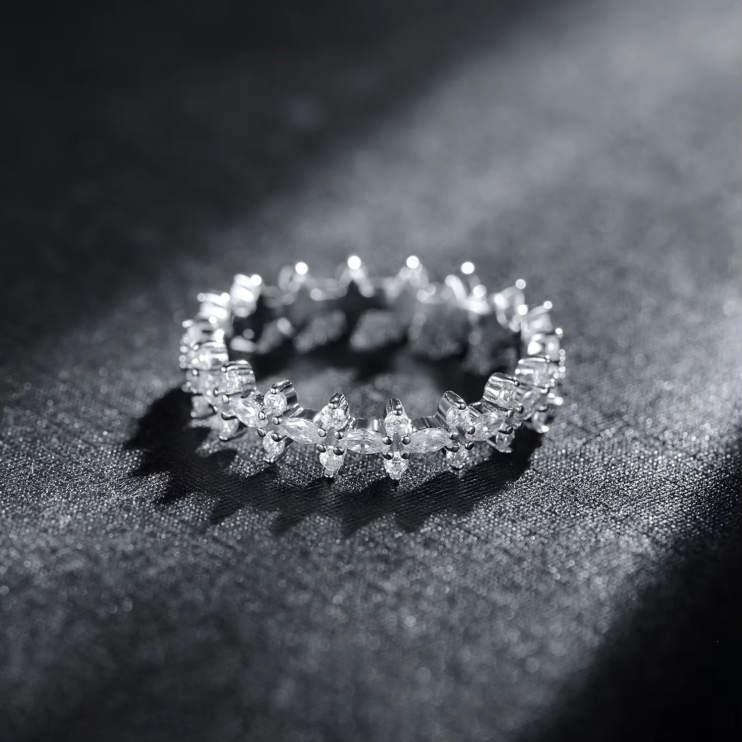 EternaGlow™ 925 Sterling Silver Rhombus CZ Stackable Rings – Sparkle, Stack, Shine