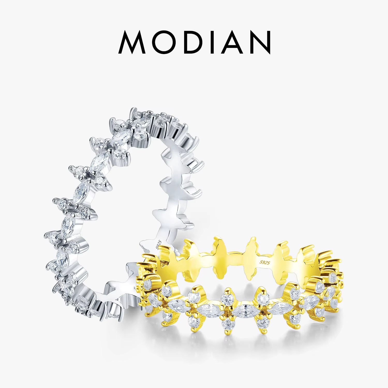 EternaGlow™ 925 Sterling Silver Rhombus CZ Stackable Rings – Sparkle, Stack, Shine