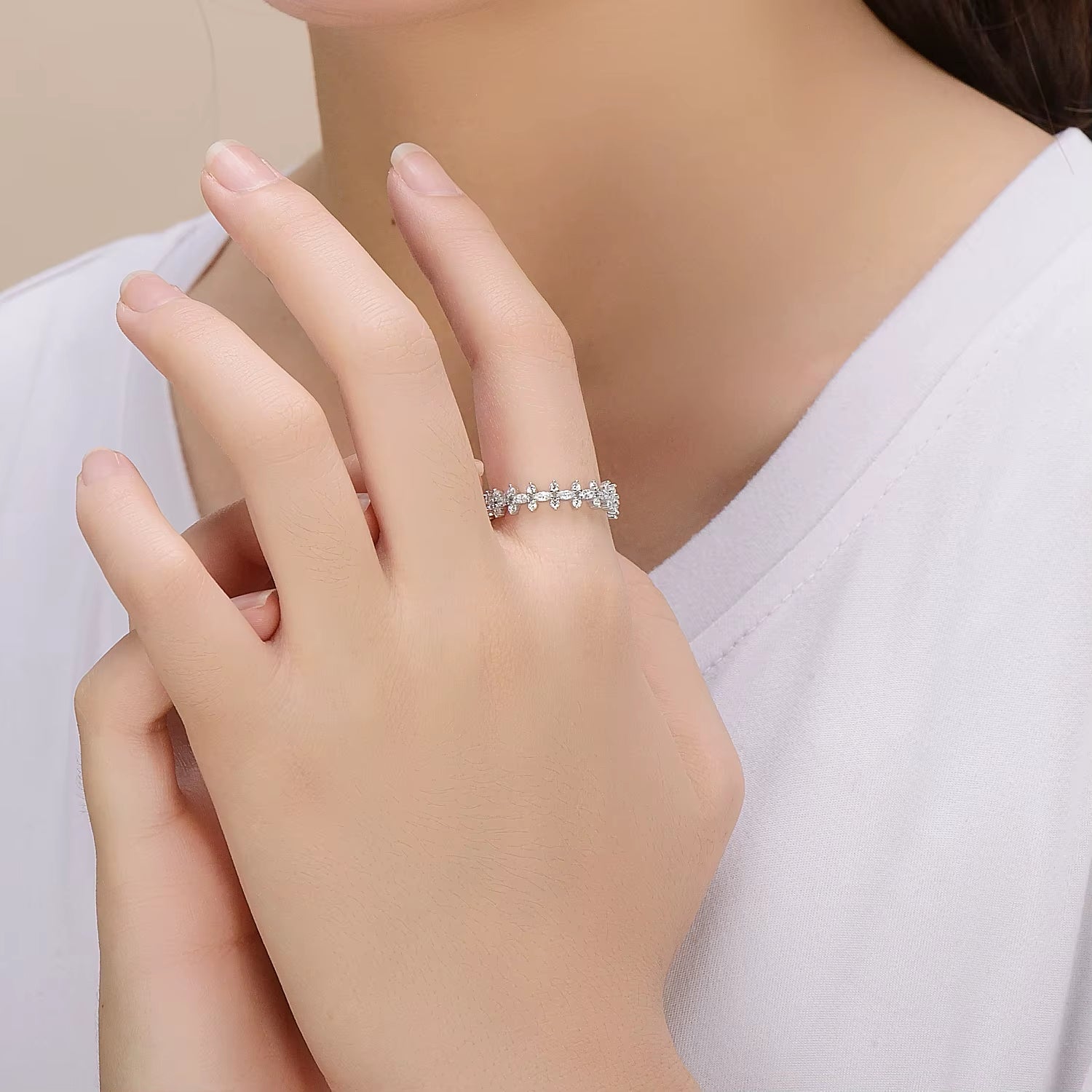 EternaGlow™ 925 Sterling Silver Rhombus CZ Stackable Rings – Sparkle, Stack, Shine