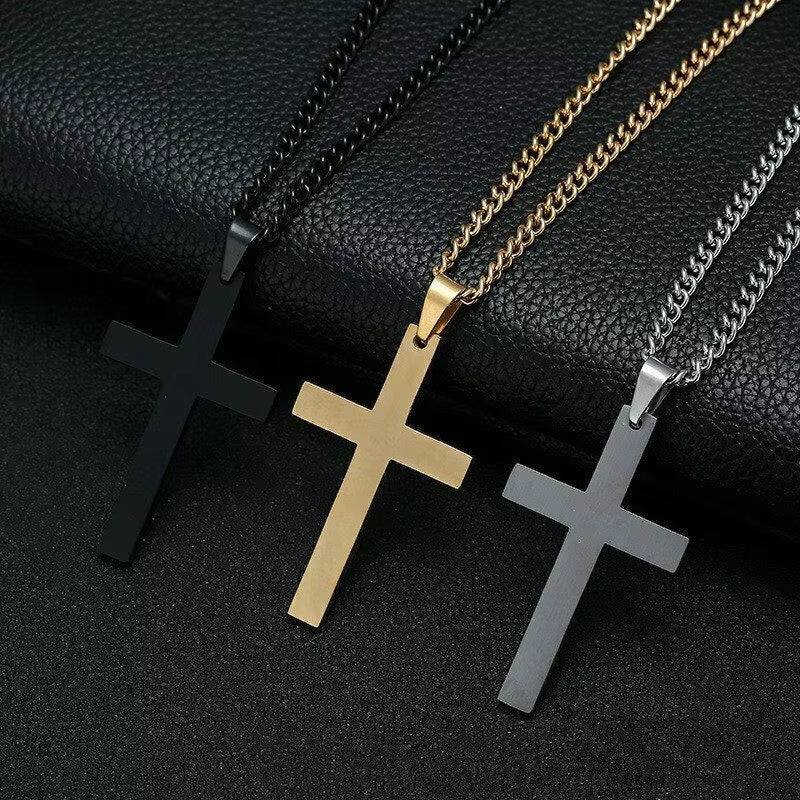 Luxe Cross Sweater Chain – Titanium Steel Boldness with Seasonal Edge